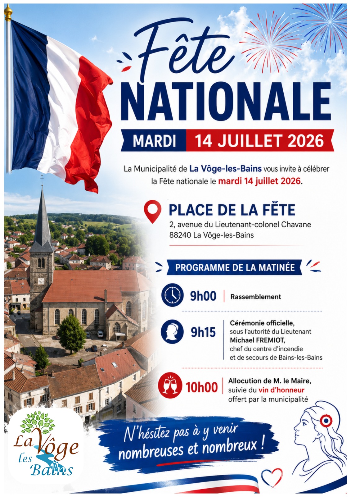 Fête nationale – Mardi 14 juillet 2026